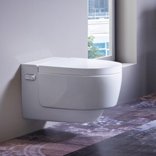 ΛΕΚΑΝΗ ΚΡΕΜΑΣΤΗ AQUACLEAN MERA COMFORT RIMLESS ΜΕ SOFT CLOSE ΚΑΠΑΚΙ GEBERIT