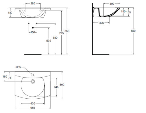 Alternative view of ΝΙΠΤΗΡΑΣ MATURA 65x50cm IDEAL STANDARD