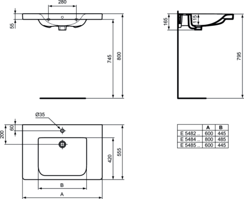 ΝΙΠΤΗΡΑΣ 60x55cm CONNECT FREEDOM IDEAL STANDARD 9 1114010044 tech ΝΙΠΤΗΡΑΣ 60x55cm CONNECT FREEDOM IDEAL STANDARD
