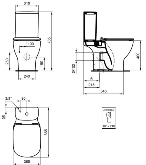 Alternative view of ΛΕΚΑΝΗ ΧΑΜΗΛΗΣ ΠΙΕΣΗΣ TESI II AQUABLADE ΠΙΣΩ ΣΙΦΩΝΙ IDEAL