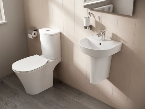 ΛΕΚΑΝΗ ΧΑΜΗΛΗΣ ΠΙΕΣΗΣ CONNECT AIR AQUABLADE ΠΙΣΩ ΣΙΦΩΝΙ ΛΕΥΚΗ IDEAL