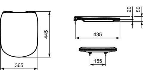 Alternative view of ΚΑΠΑΚΙ ΛΕΚΑΝΗΣ TESI II SOFT CLOSE ΒΑΚΕΛΙΤΗΣ ΛΕΥΚΟ IDEAL