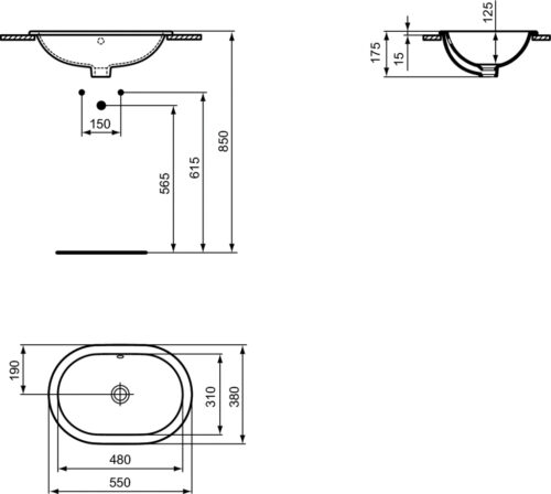 1114070015 tech ΝΙΠΤΗΡΑΣ 55x38cm CONNECT ΥΠΟΚΑΘΗΜΕΝΟΣ ΛΕΥΚΟΣ IDEAL