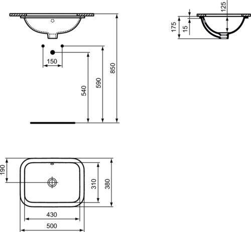 1114070057 tech ΝΙΠΤΗΡΑΣ 50x38cm CONNECT ΥΠΟΚΑΘΗΜΕΝΟΣ ΛΕΥΚΟΣ IDEAL