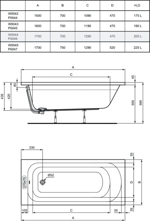 ΜΠΑΝΙΟ SIMPLICITY 170x70cm ΛΕΥΚΟ IDEAL STANDARD 9 1202010211 tech ΜΠΑΝΙΟ SIMPLICITY 170x70cm ΛΕΥΚΟ IDEAL STANDARD