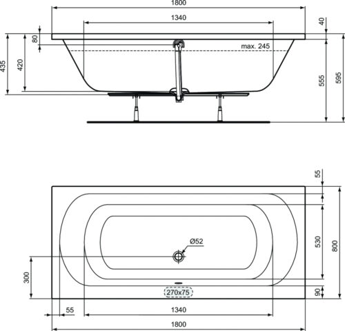 ΜΠΑΝΙΟ SIMPLICITY 180x80cm DUO ΛΕΥΚΟ IDEAL STANDARD 8 1202010213 tech ΜΠΑΝΙΟ SIMPLICITY 180x80cm DUO ΛΕΥΚΟ IDEAL STANDARD