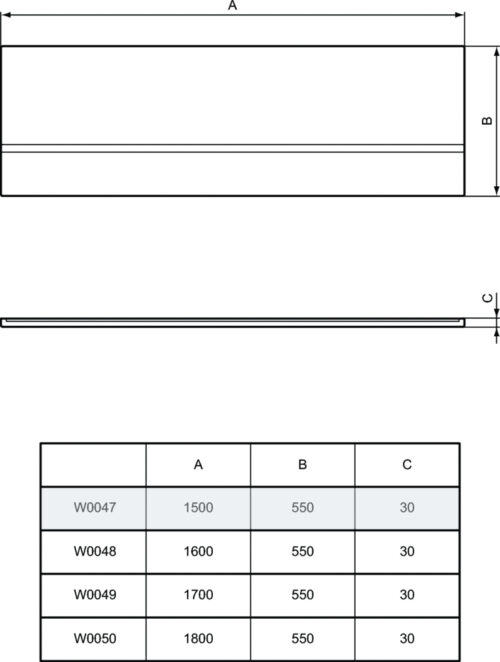 1211040010 tech ΠΟΔΙΑ ΜΠΡΟΣΤΙΝΗ SIMPLICITY 150cm ΛΕΥΚΗ IDEAL STANDARD