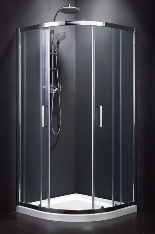 ΚΑΜΠΙΝΑ ΝΤΟΥΖΙΕΡΑΣ ΟΒΑΛ 90 Α911 90x90x185cm ΚΡΥΣΤΑΛΛΟ ΔΙΑΦΑΝΟ ΧΡΩΜΕ PICCADILLY