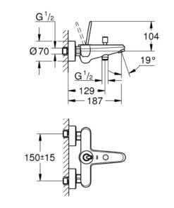 1301010042 tech 1 ΜΠΑΤΑΡΙΑ ΛΟΥΤΡΟΥ EURODISC JOY 23431 ΣΕΤ GROHE