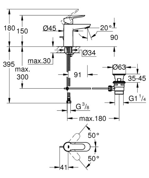 Alternative view of ΜΠΑΤΑΡΙΑ ΝΙΠΤΗΡΟΣ BAUEDGE 23328000 ΧΡΩΜΕ GROHE