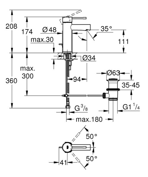 1301020066 new tech ΜΠΑΤΑΡΙΑ ΝΙΠΤΗΡΟΣ ESSENCE NEW 32898001 ΧΡΩΜΕ GROHE