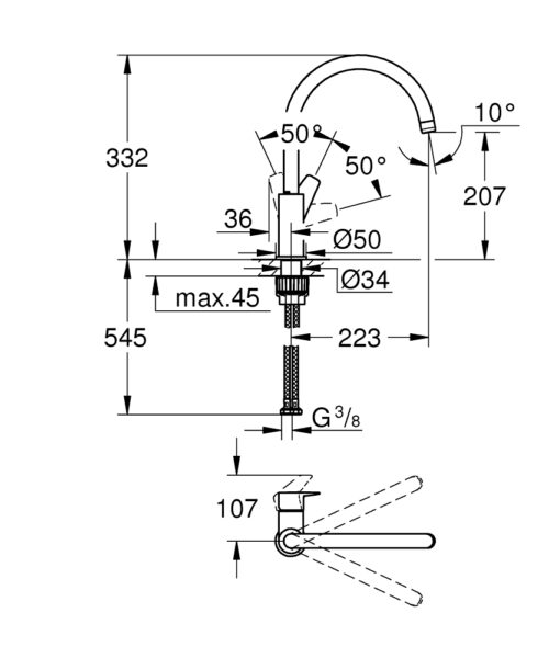 Alternative view of ΜΠΑΤΑΡΙΑ ΝΕΡΟΧΥΤΗ BAUEDGE 31367001 GROHE