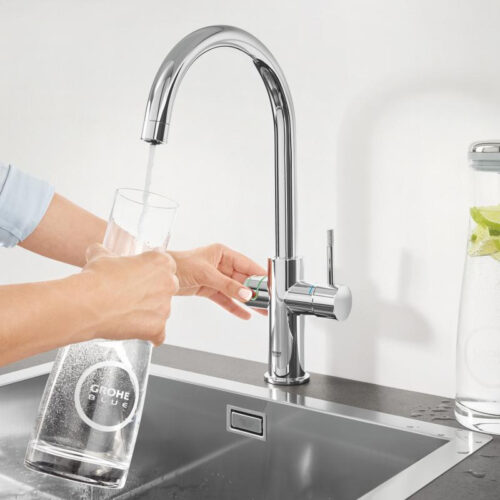 ΜΠΑΤΑΡΙΑ ΝΕΡΟΧΥΤΗ PROFESSIONAL BLUE C-SPOUT ΨΗΛΗ 31323 ΜΕ ΨΥΚΤΗ ΧΡΩΜΕ GROHE
