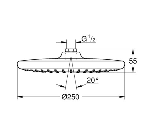 Alternative view of ΚΕΦΑΛΗ ΝΤΟΥΖ TEMPESTA 250 26666000 ΧΡΩΜΕ GROHE