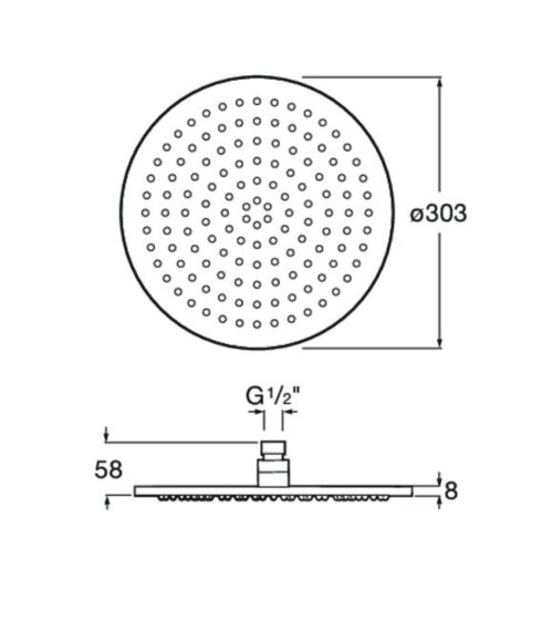 ΚΕΦΑΛΗ ΝΤΟΥΖ RAINDREAM Φ30 ΧΡΩΜΕ ROCA 6 1302080017 tech ΚΕΦΑΛΗ ΝΤΟΥΖ RAINDREAM Φ30 ΧΡΩΜΕ ROCA