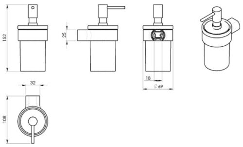 Alternative view of DISPENSER ΤΟΙΧΟΥ PIRINEI PI81 ΓΥΑΛΙ ΧΡΩΜΕ GEDY