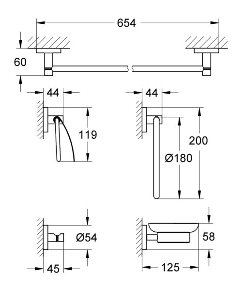 Alternative view of ΣΕΤ ΑΞΕΣΟΥΑΡ 40344001 5 ΤΜΧ ΧΡΩΜΕ GROHE