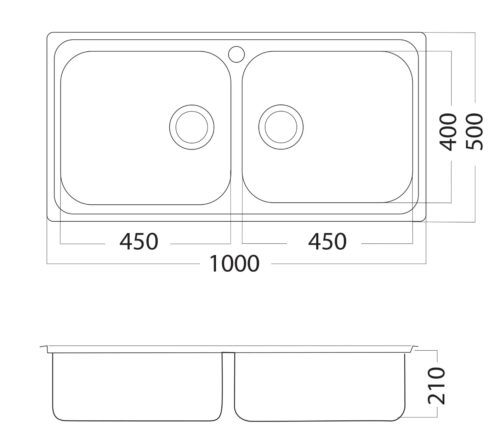 1603010018 tech ΝΕΡΟΧΥΤΗΣ ΑΝΟΞΕΙΔΩΤΟΣ 100x50cm II LINEAR 8540 ΛΕΙΟΣ APELL