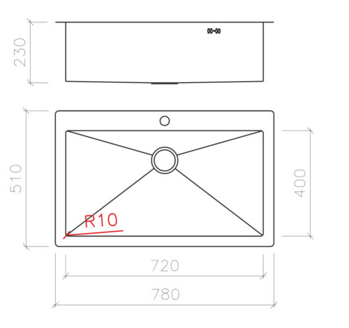 1604010025 tech new ΝΕΡΟΧΥΤΗΣ ΑΝΟΞΕΙΔΩΤΟΣ 78x51cm LEGENT N-100 XL ΛΕΙΟΣ MACART