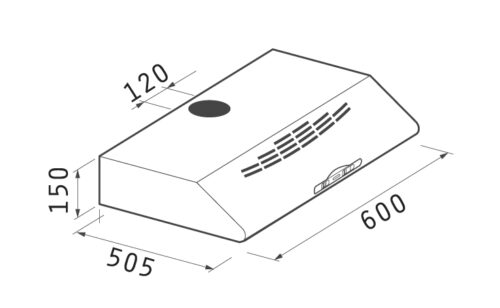 1901010002 ΑΠΟΡΡΟΦΗΤΗΡΑΣ ΑΠΛΟΣ ES1 60cm II ΛΕΥΚΟΣ PYRAMIS
