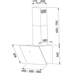 1904040001 tech ΑΠΟΡΡΟΦΗΤΗΡΑΣ ΚΑΜΙΝΑΔΑ VERTICAL FVT 605 ΜΑΥΡΟ ΓΥΑΛΙ FRANKE