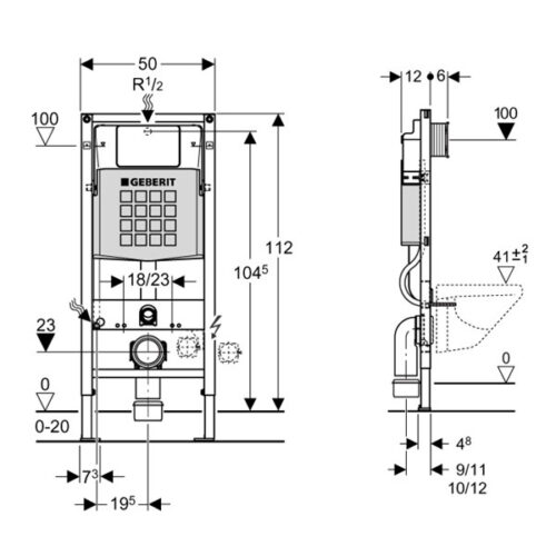 Alternative view of ΚΑΖΑΝΑΚΙ GEBERIT DUOFIX SIGMA 111.300.00.5 12cm 9/3L DESIGN