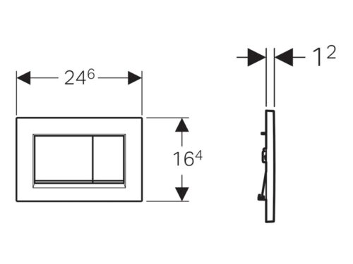 Alternative view of ΠΛΑΚΕΤΑ GEBERIT SIGMA 30 DUAL FLUSH 115.883.KM.1 ΜΑΥΡΟ ΓΥΑΛΙΣΤΕΡΟ