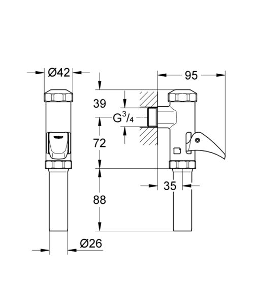 Alternative view of ΦΛΟΥΣΟΜΕΤΡΟ GROHE 37141 3/4