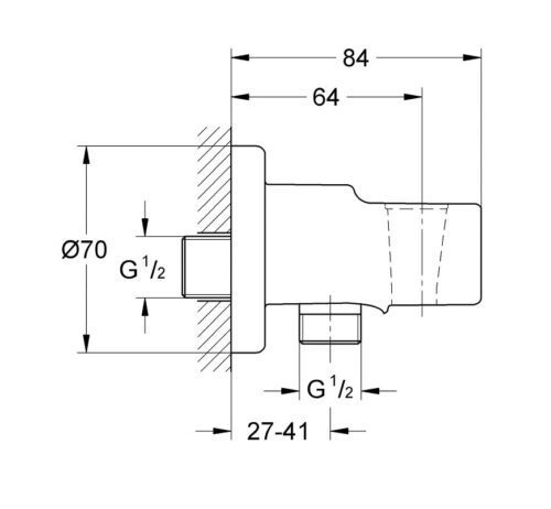 Alternative view of ΣΤΗΡΙΓΜΑ ΠΑΡΟΧΗ ΧΡΩΜΕ 28628001 GROHE
