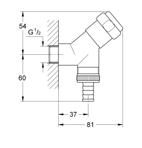Alternative view of ΚΑΝΟΥΛΑ ΒΕΡΑΝΤΑΣ 1/2'' x 3/4'' 41010 GROHE