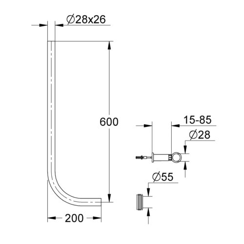 4002010008 tech ΣΩΛΗΝΑΣ ΓΙΑ ΦΛΟΥΣΟΜΕΤΡΟ 37107 GROHE
