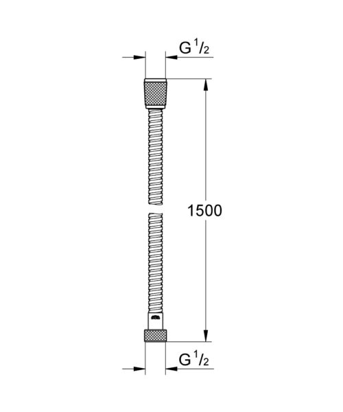 Alternative view of ΣΠΙΡΑΛ ΛΟΥΤΡΟΥ ΜΕΤΑΛΛΙΚΟ 150cm 28105 GROHE