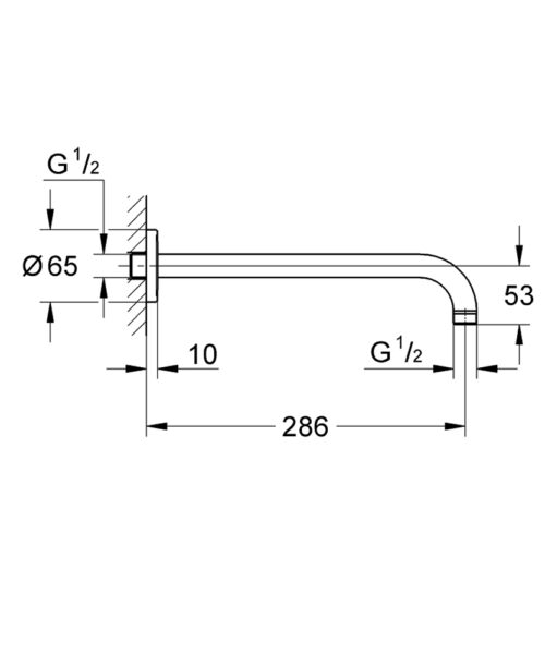ΒΡΑΧΙΟΝΑΣ ΤΟΙΧΟΥ ΣΤΡΟΓΓΥΛΟΣ 286mm RAINSHOWER 28576 GROHE 7 4002100063 tech ΒΡΑΧΙΟΝΑΣ ΤΟΙΧΟΥ ΣΤΡΟΓΓΥΛΟΣ 286mm RAINSHOWER 28576 GROHE