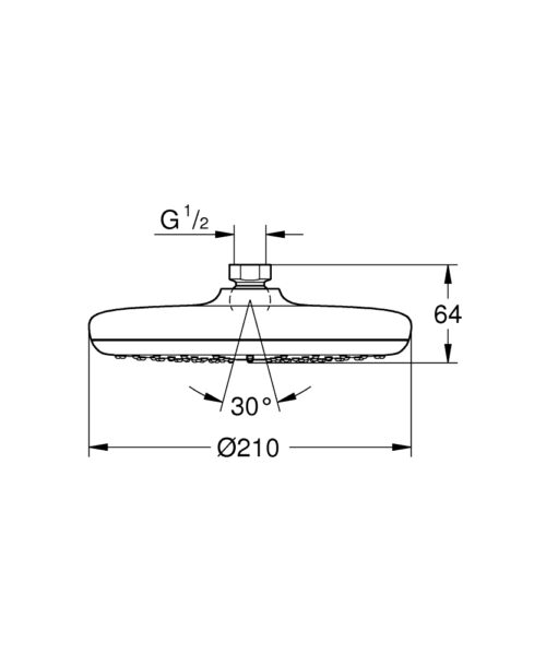 4002100089 tech ΚΕΦΑΛΗ ΝΤΟΥΖ TEMPESTA 210 Φ21 26410000 ΧΡΩΜΕ GROHE