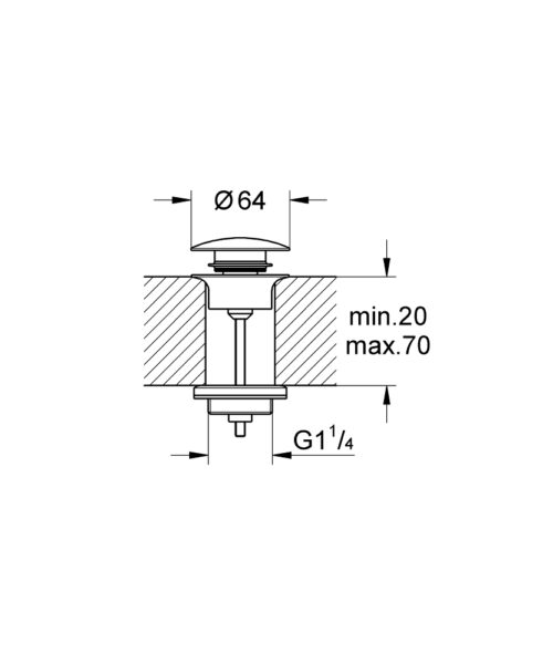 Alternative view of ΒΑΛΒΙΔΑ ΝΙΠΤΗΡΟΣ ΠΑΤΗΤΗ CLICK CLACK SUPER STEEL GROHE