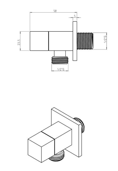 4003010027 tech ΔΙΑΚΟΠΤΗΣ 1/2''-1/2'' ΤΕΤΡΑΓΩΝΟΣ PICCADILLY