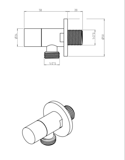 Alternative view of ΔΙΑΚΟΠΤΗΣ 1/2''-1/2'' ΣΤΡΟΓΓΥΛΟΣ PICCADILLY