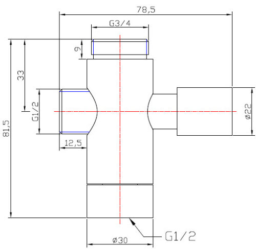 Alternative view of ΕΚΤΡΟΠΕΑΣ 3/4''Α-1/2''Α-1/2''Θ DV3815 PICCADILLY