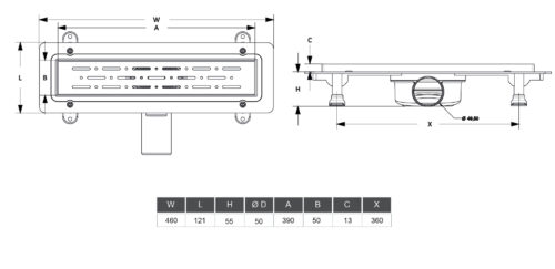 4004010139 tech ΚΑΝΑΛΙ ΚΑΙ ΣΧΑΡΑ ΝΤΟΥΖΙΕΡΑΣ ΙΝΟΞ 40cm 4027 PICCADILLY