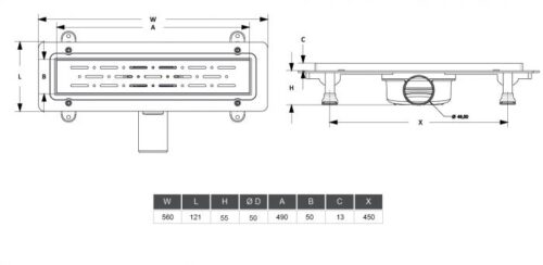 4004010140 tech ΚΑΝΑΛΙ ΚΑΙ ΣΧΑΡΑ ΝΤΟΥΖΙΕΡΑΣ ΙΝΟΞ 50cm 4027 PICCADILLY