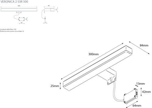 Alternative view of ΦΩΤΙΣΤΙΚΟ ΑΠΛΙΚΑ ΒΕΡΟΝΙΚΑ 300mm LED ΧΡΩΜΕ