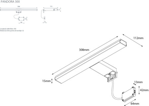 Alternative view of ΦΩΤΙΣΤΙΚΟ ΑΠΛΙΚΑ ΠΑΝΤΟΡΑ 308mm LED ΧΡΩΜΕ