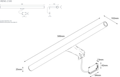 Alternative view of ΦΩΤΙΣΤΙΚΟ ΑΠΛΙΚΑ ΙΡΕΝΕ 500mm LED ΧΡΩΜΕ