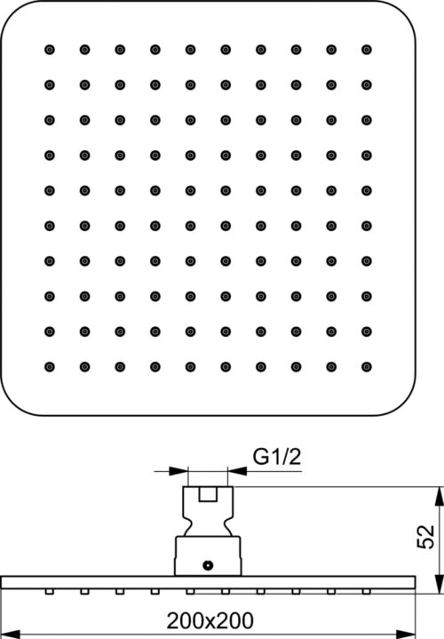 Alternative view of ΚΕΦΑΛΗ ΝΤΟΥΖ IDEALRAIN CUBE 20cm ΧΡΩΜΕ IDEAL