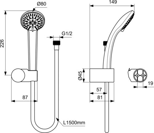 Alternative view of ΣΕΤ ΝΤΟΥΖ IDEALRAIN S3 ΧΡΩΜΕ IDEAL