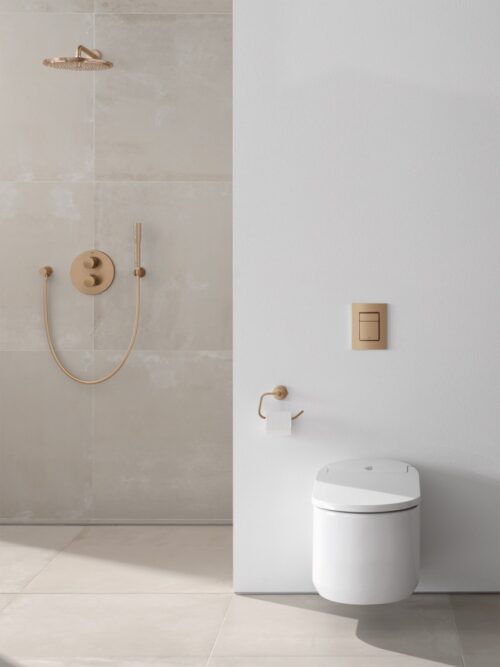 grohe warm sunset inwall 2 ΣΤΗΡΙΓΜΑ ΝΤΟΥΖ RAINSHOWER 27074DL0 BRUSHED WARM SUSNSET GROHE