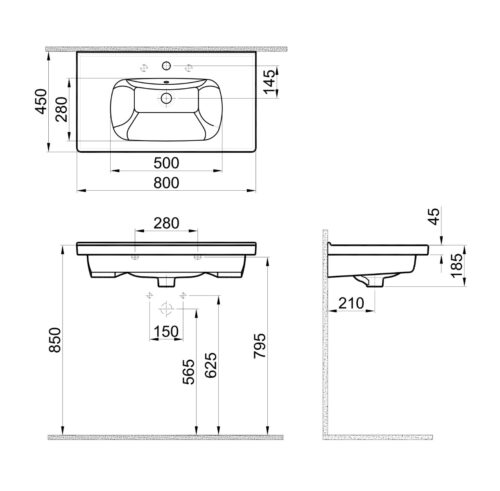 mona 80 gourna tech ΝΙΠΤΗΡΑΣ ΕΠΙΠΛΟΥ ΜΑ ΜΟΝΑ 80 (80x45cm) ΛΕΥΚΟΣ