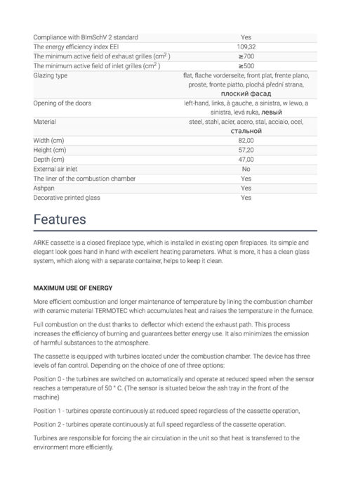 fireplace cassette arke 75 page 2