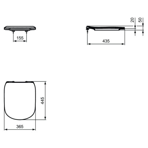 Alternative view of ΚΑΠΑΚΙ ΛΕΚΑΝΗΣ TESI II SOFT CLOSE SANDWICH ΛΕΥΚΟ IDEAL