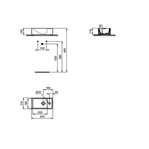 1114060015 tech ΝΙΠΤΗΡΑΣ TEMPO 37x21cm ΕΛΕΥΘΕΡΗΣ ΤΟΠΟΘΕΤΗΣΗ ΟΡΘΟΓΩΝΙΟΣ ΛΕΥΚΟΣ IDEAL